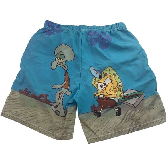 So Scribbly Men’s Sz Lrg Full Pattern Sponge Bob Square Pants Squidward Shorts - Picture 4 of 5